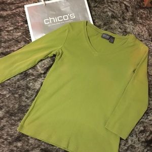Green Chico's shirt